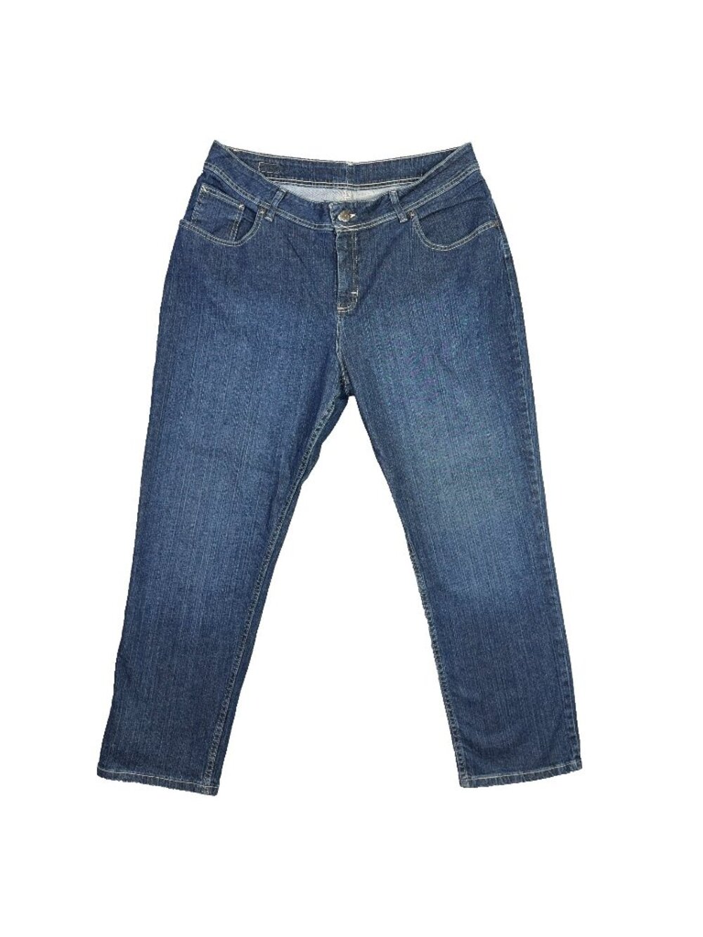Riders by Lee Jeans Womens 18W P Blue Denim Jeans Stretch Relaxed Fit Dark Wash